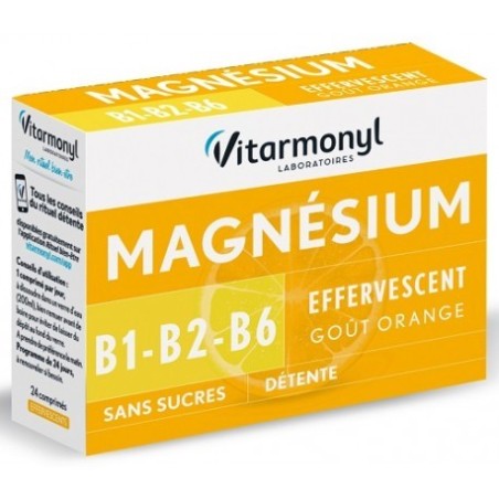 MAGNÉSIUM + B1, B2, B6 VITARMONYL EFFERVESCENT 24CP